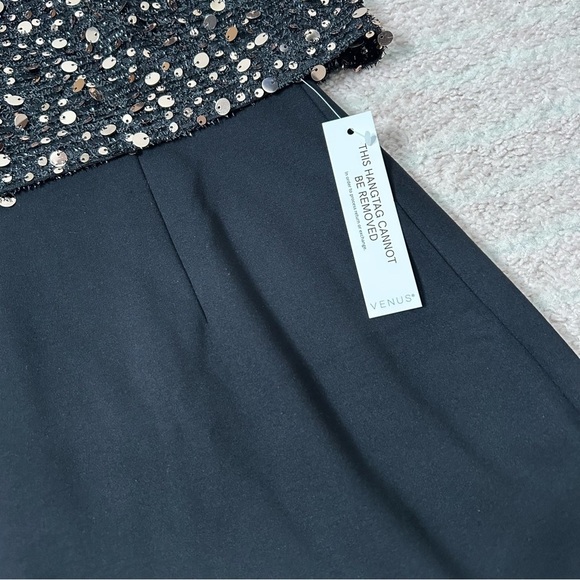 NWT VENUS Black Sequin Romper Playsuit Size 10 Holiday Party Wedding Guest - Picture 4 of 12